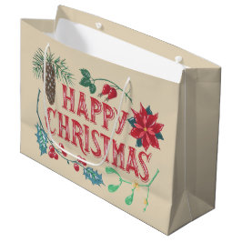 Bolsa De Regalo Grande Navidades botánicos tradicionales