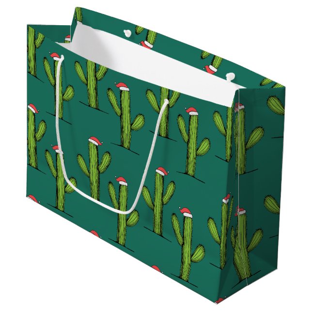 Bolsa De Regalo Grande Navidades Cactus Papel de envolvimiento grande  (Angulo Anverso)