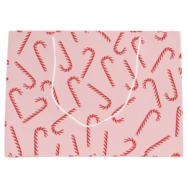 Bolsa De Regalo Grande Navidades Candy Cane Stripe (Anverso)