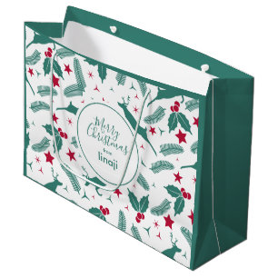 Bolsa De Regalo Grande Navidades ciervos y patrones holísticos
