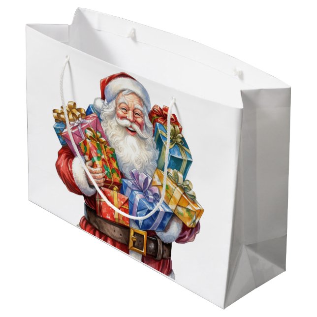 Bolsa De Regalo Grande Navidades Clásicos de Jolly Santa Claus (Angulo reverso)