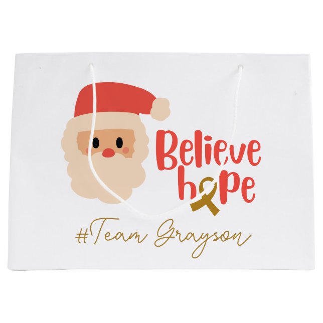 Bolsa De Regalo Grande navidades contra el cáncer infantil Personalizado  (Anverso)