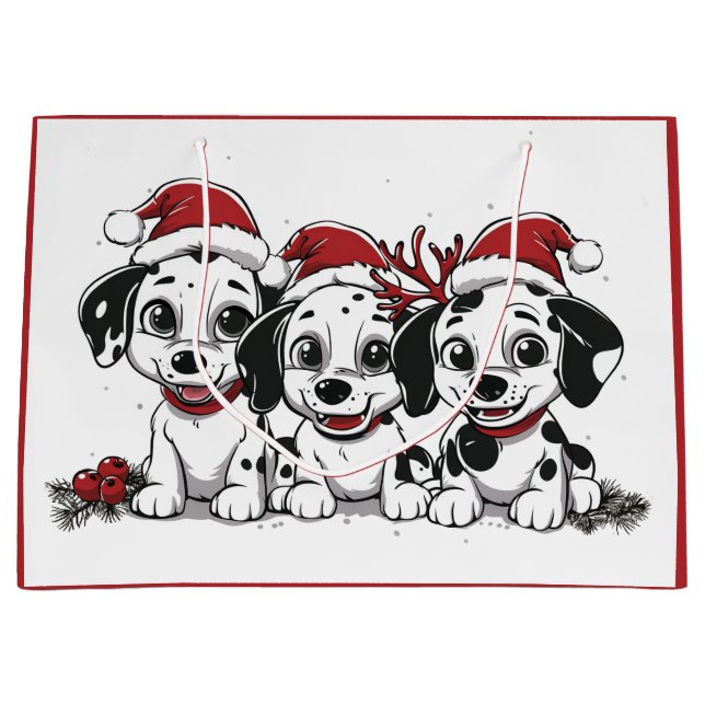 Bolsa De Regalo Grande Navidades Dalmatian Dogs (Anverso)