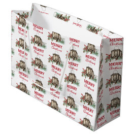 Bolsa De Regalo Grande Navidades de acuarela rusas Lantern Pine Berries