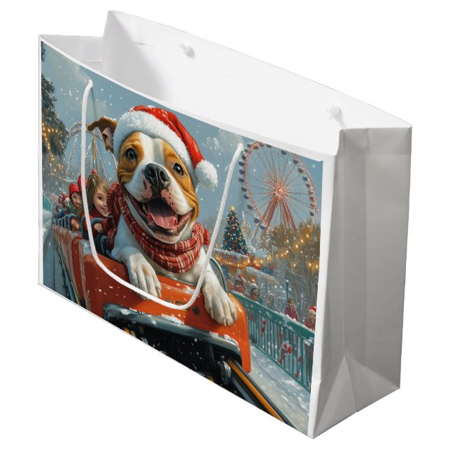 Bolsa De Regalo Grande Navidades de American Staffordshire Dog (Angulo Anverso)