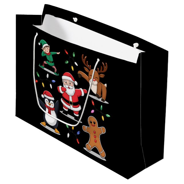 Bolsa De Regalo Grande Navidades de amigos de Dabbing Santa Elf Navidad D (Angulo Anverso)