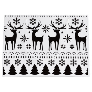 Bolsa De Regalo Grande Navidades de arte popular moderno reno