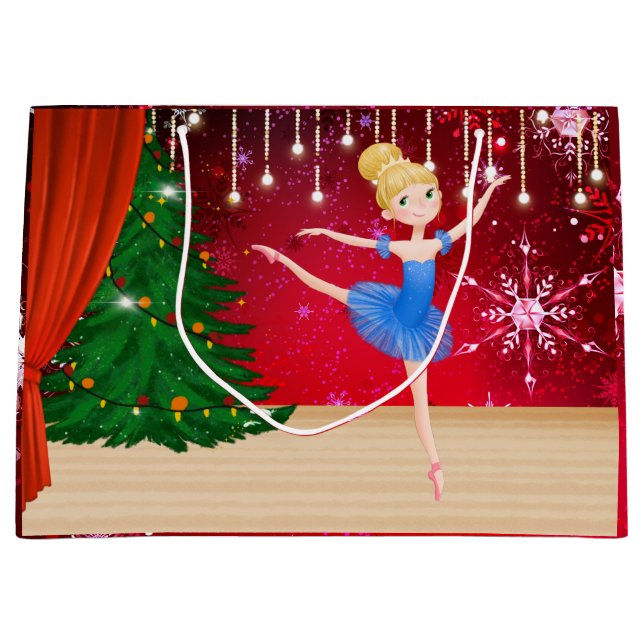 Bolsa De Regalo Grande Navidades de ballet Ballerina Blue Tutu (Anverso)