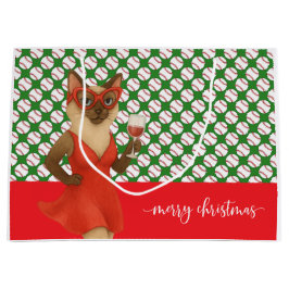 Bolsa De Regalo Grande Navidades de béisbol temáticos para amantes del ga