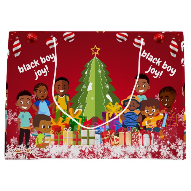 Bolsa De Regalo Grande Navidades de Black Boy Joy (Anverso)