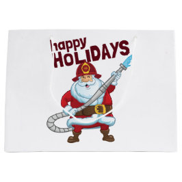 Bolsa De Regalo Grande Navidades de bomberos Santa Claus Bombero