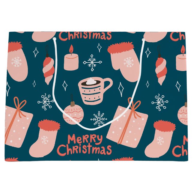 Bolsa De Regalo Grande Navidades de cacao (Anverso)