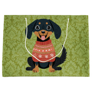 Bolsa De Regalo Grande Navidades de Cachorro Dachshund Weiner Santa Dog