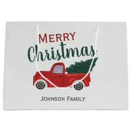 Bolsa De Regalo Grande Navidades de camiones rojos