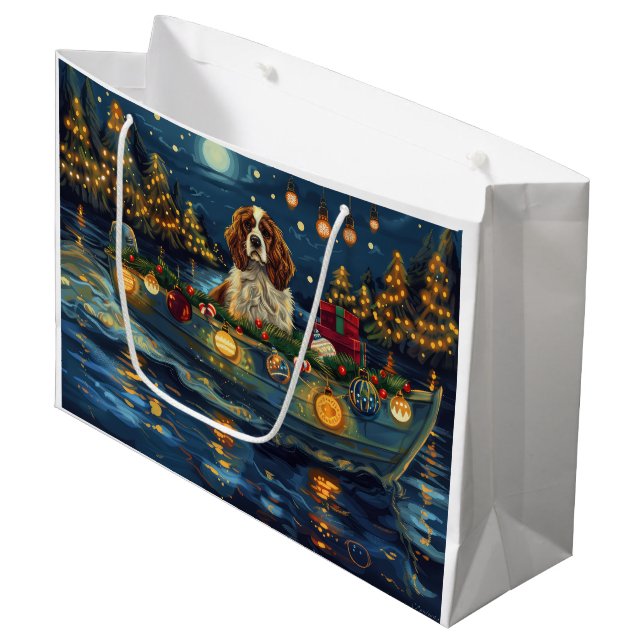 Bolsa De Regalo Grande Navidades de Cavalier King Charles Voyage (Angulo Anverso)