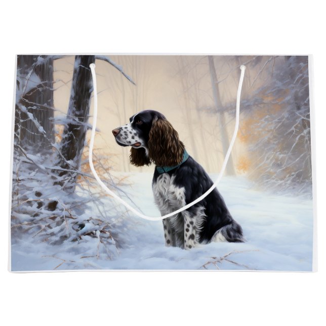 Bolsa De Regalo Grande Navidades de English Springer Spaniel Let It Snow (Anverso)