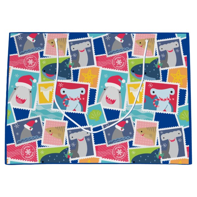 Bolsa De Regalo Grande Navidades de especies de tiburón (Anverso)