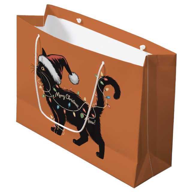 Bolsa De Regalo Grande Navidades de Gato Gato Gato Gato Gato Mamá Navidad (Angulo Anverso)