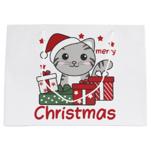 Bolsa De Regalo Grande Navidades de gato regalan animales de invierno gat