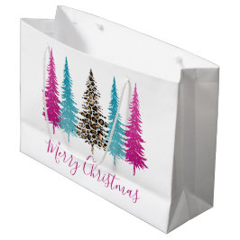 Bolsa De Regalo Grande Navidades de Glam Rosa y Turquesa