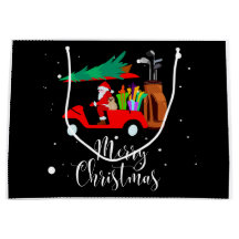 Navidades de golf de Santa Claus en un carrito de