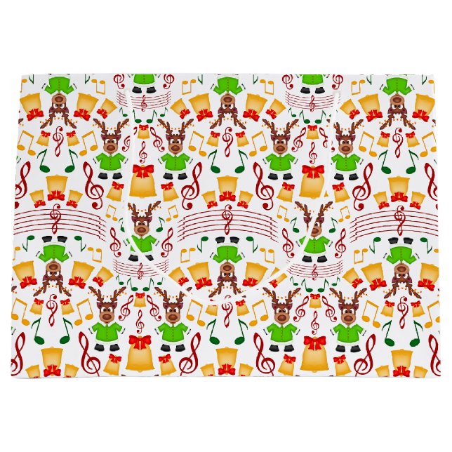 Bolsa De Regalo Grande Navidades De Kasky De Oro Y Verde Festividad (Anverso)