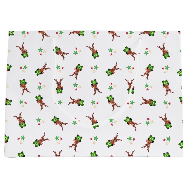 Bolsa De Regalo Grande Navidades De Kasky Verde Y Rojo Festividad Rina (Anverso)