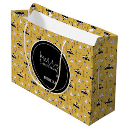 Bolsa De Regalo Grande Navidades de la ciudad moderna con un patrón amari