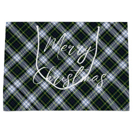 Bolsa De Regalo Grande Navidades de la Festividad Blanca Verde Plaid Gord