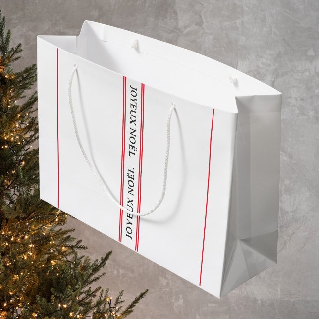 Bolsa De Regalo Grande Navidades de la franja roja Joyeux Noël (Subido por el creador)