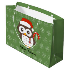 Bolsa De Regalo Grande navidades de Lechuza de Candy Ilustras Snowflake G