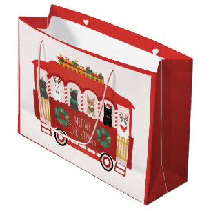 Bolsa De Regalo Grande Navidades de los gatos Trolly Meowy