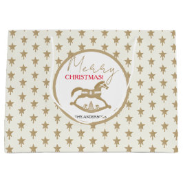 Bolsa De Regalo Grande Navidades de madera rodando caballo