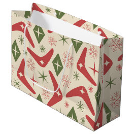 Bolsa De Regalo Grande Navidades de mediados de siglo Boomerangs con diam
