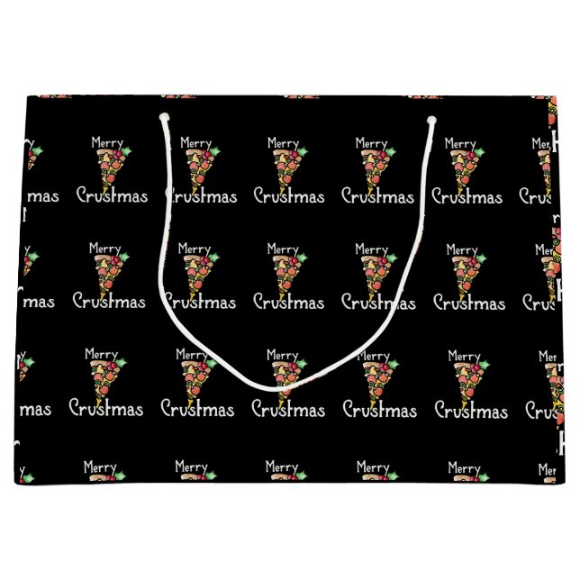 Bolsa De Regalo Grande Navidades de Merry Crustmas Pizza (Anverso)