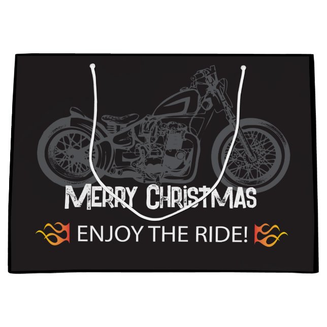 Bolsa De Regalo Grande Navidades de motocicleta Black Classic (Anverso)