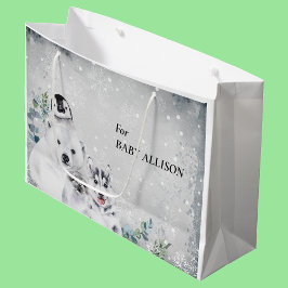 Bolsa De Regalo Grande Navidades de nieve en invierno de Baby Shower