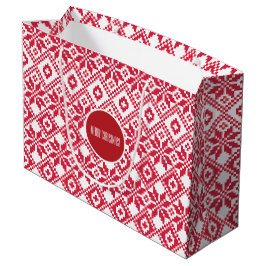 Bolsa De Regalo Grande Navidades de nombres personalizados del patrón nór