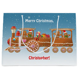 Bolsa De Regalo Grande Navidades de pan de jengibre tren de vapor
