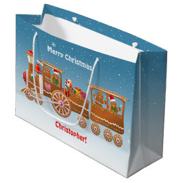 Bolsa De Regalo Grande Navidades de pan de jengibre tren de vapor