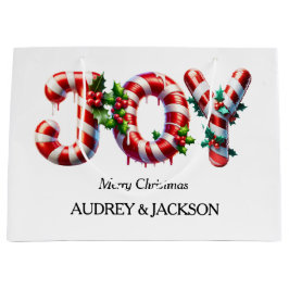 Bolsa De Regalo Grande Navidades de Peppermint Stripe Joy