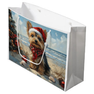 Bolsa De Regalo Grande Navidades de Perro Terrier de Yorkshire Vintage Be