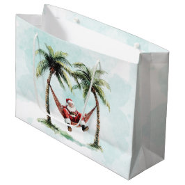 Bolsa De Regalo Grande Navidades de playa Palm Tree Santa Hammock Tropica
