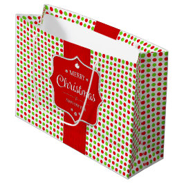 Bolsa De Regalo Grande Navidades de puntos de polka coloridos