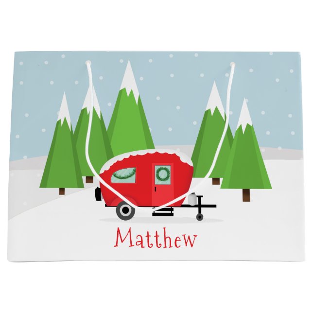 Bolsa De Regalo Grande Navidades de Retro Camper (Anverso)