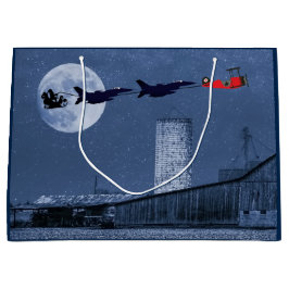 Bolsa De Regalo Grande Navidades de Santa, Sleigh, F-16 Jets y Red Biplan