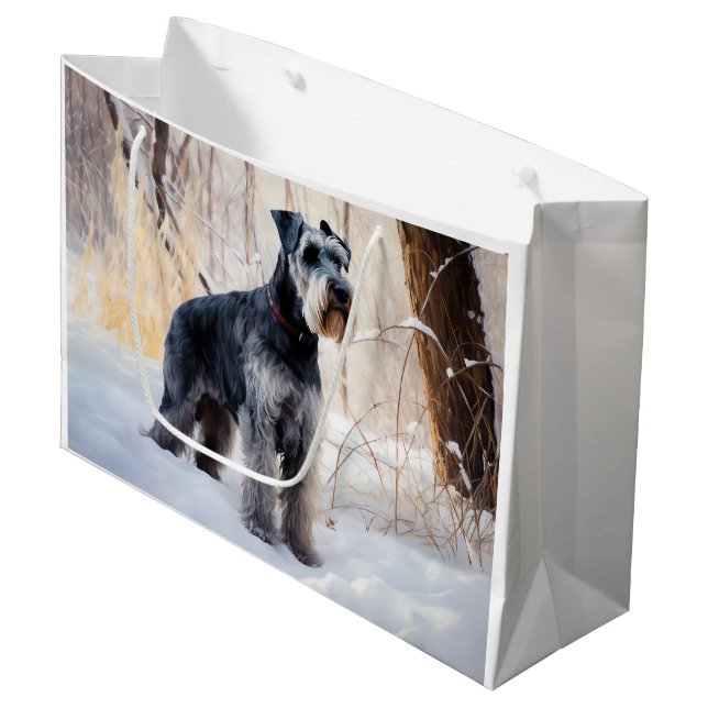 Bolsa De Regalo Grande Navidades de Schnauzer Let It Snow (Angulo Anverso)