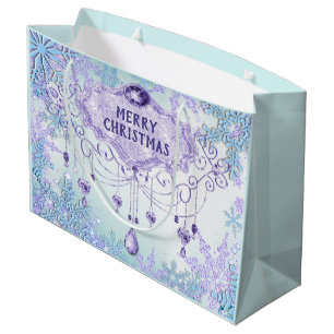 Bolsa De Regalo Grande Navidades de Snowflake Winter Wonderland congelado