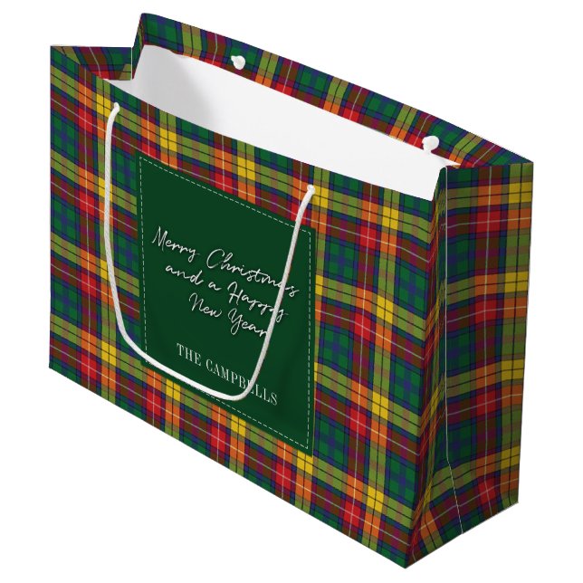 Bolsa De Regalo Grande Navidades De Vacaciones Buchanan Tartán (Angulo Anverso)