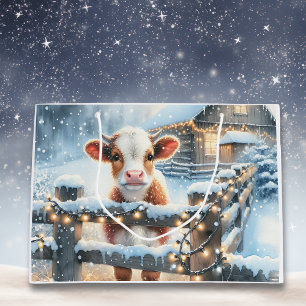 Bolsa De Regalo Grande Navidades de vacas festivas
